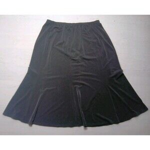 Vintage Notations Black Skirt Pull On Elastic Waist Size Medium Made In The USA